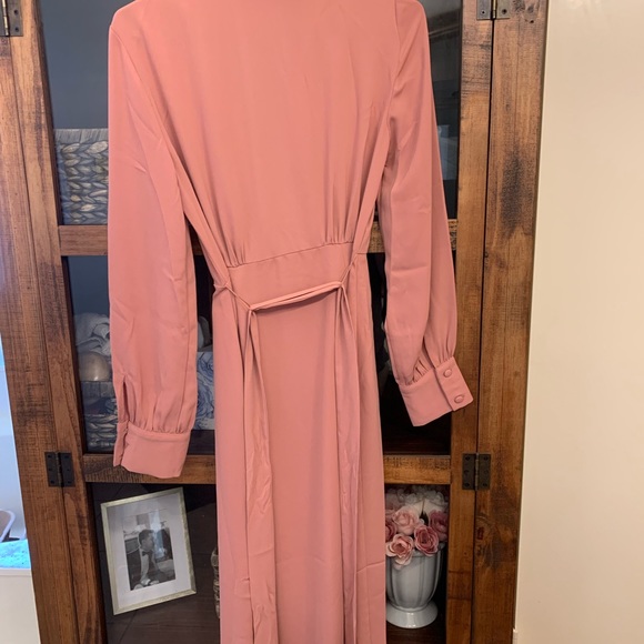 asos design collared wrap midi dress with tie belt